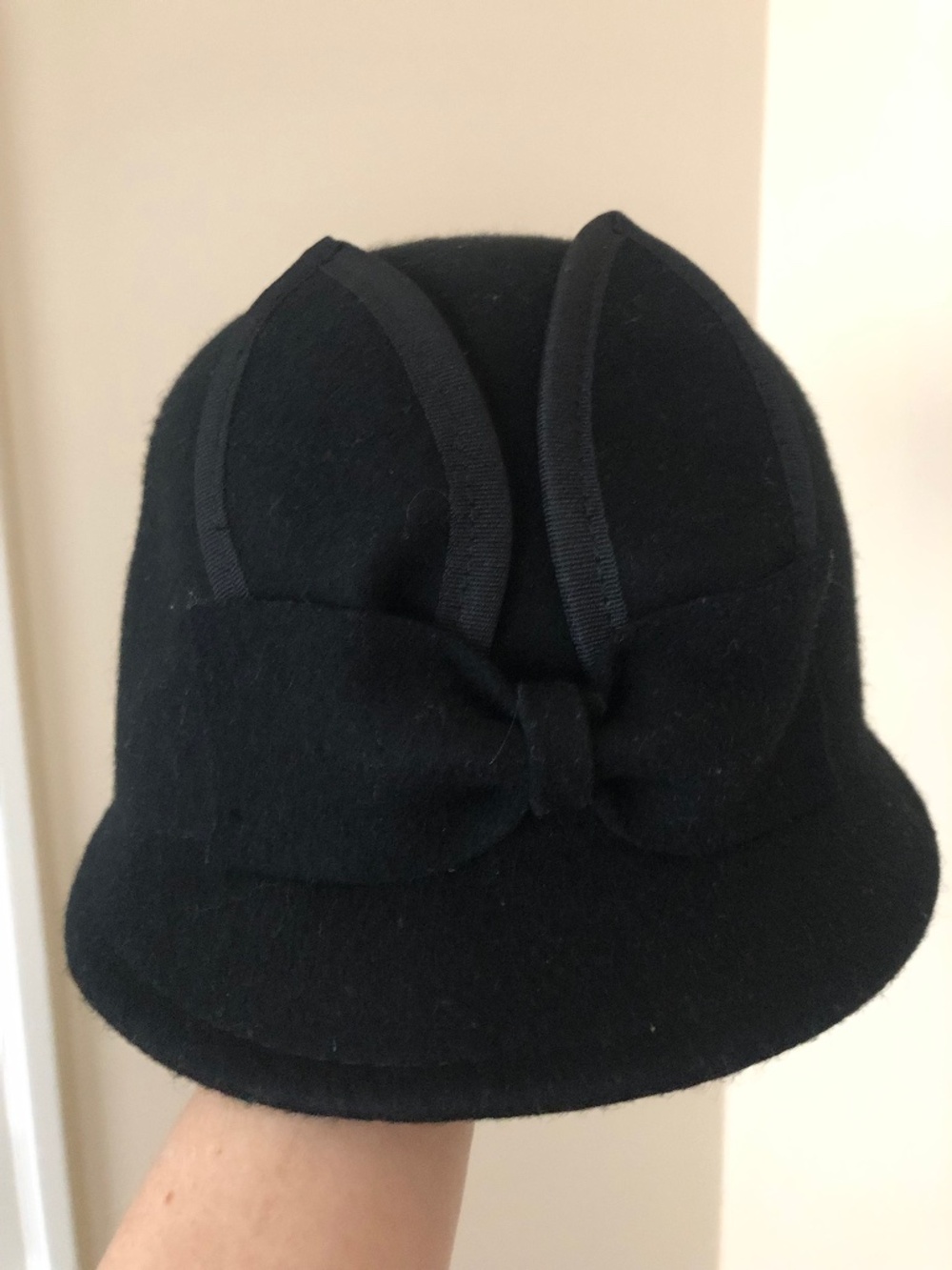Black wool bunny hat kids 6-10 marks and spencer